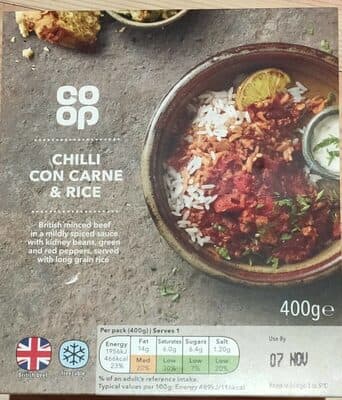 Chilli con carne & rice