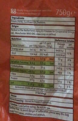 Crinkle cut oven chips