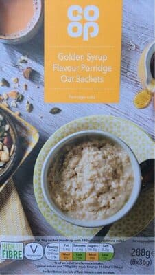 Golden syrup flavour porridge oat sachets