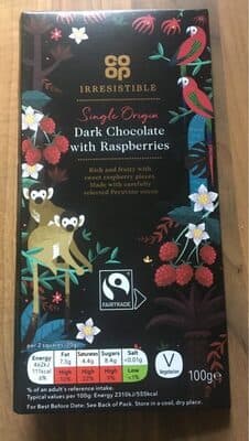 Single Origin Dark Chocolate with Raspberries