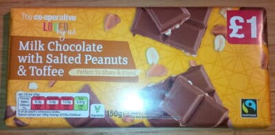 Milk chocolate with salted peanuts & toffee