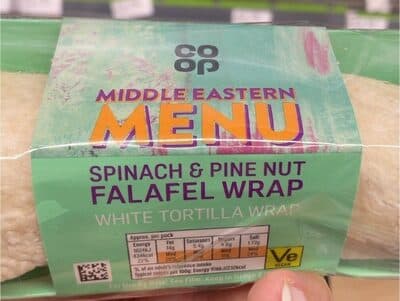 Middle Eastern Menu: Spinach & Pine Nut Falafel Wrap