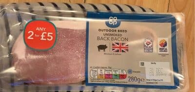 Outdoor Bred Unsmoked Back Bacon