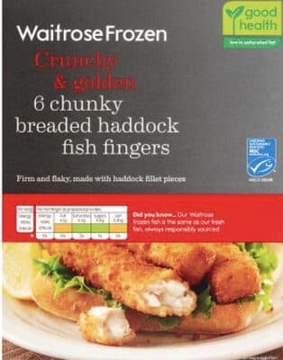 Frozen chunky breaded haddock fish fingers