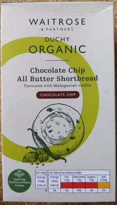 Chocolate Chip All Butter Shortbread flavoured with Madagascan vanilla