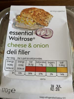Cheese & onion deli filler