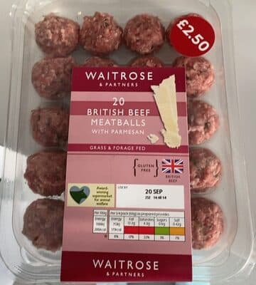 British beef meatballs with Parmesan