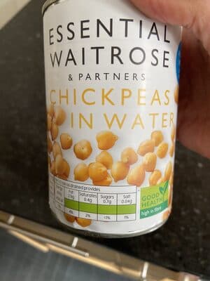 Chickpeas in water