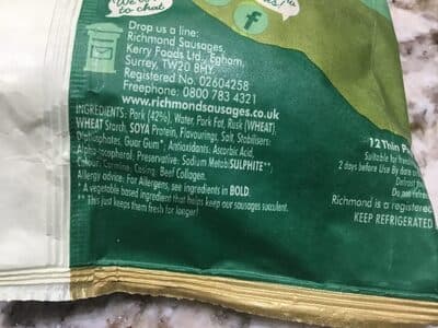 Thin Pork Sausages