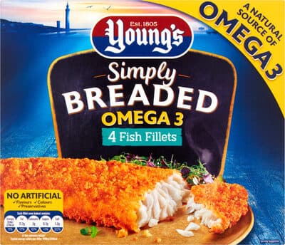 Young's Simply Breaded Omega 3 Fish Fillets