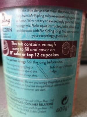 Mr Kipling unicorn vanilla icing