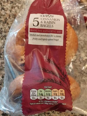 Tesco Cinnamon And Raisin Bagels
