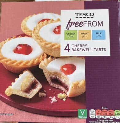 Tesco Free From Cherry Bakewell Tarts