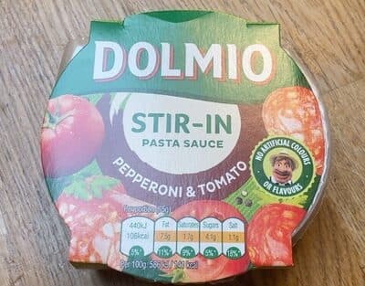 Stir in pasta sauce pepperoni and tomato