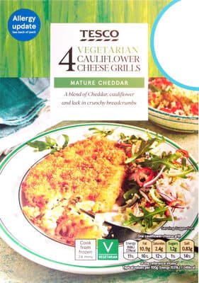 Tesco Vegetarian Cauliflower Cheese Grills