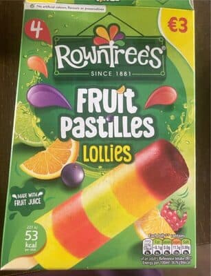 Fruit pastilles lollies
