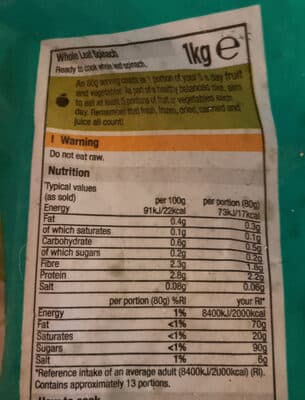 Whole Leaf Spinach