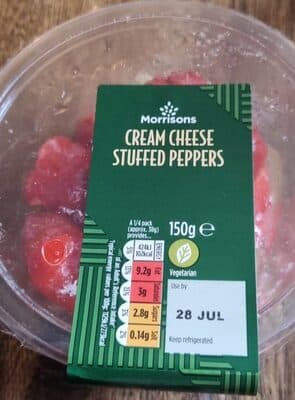 Cream cheese stuffed peppers