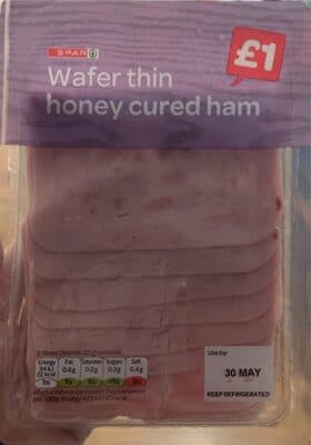 Wafer thin honey cured ham