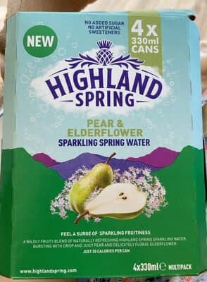 pear and eldeeflower sparkling spring water