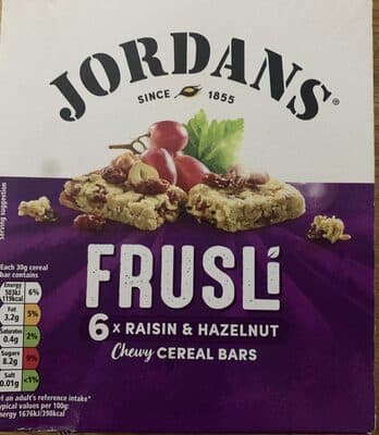 Frusli Raisins & Hazelnuts Chewy Cereal Bars