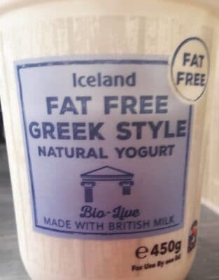 Fat Free Greek Style Natural Yogurt