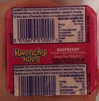 Raspberry flavour drink