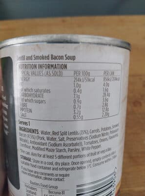 Lentil & bacon soup
