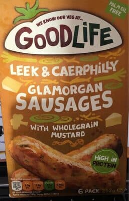 Leek & caerphilly sausages