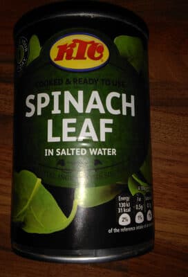 spinach leaf in salted water