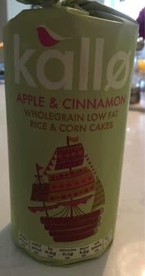 Kallo apple and cinnamon wholegrain low fat rice and corn cakes