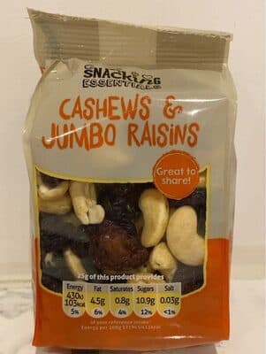 Cashews & jumbo raisins