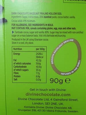 Smooth Hazelnut Chocolate Easter Egg