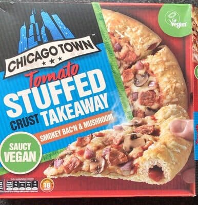 Tomato stuffed crust takeaway smokey bacn & mushroom pizza