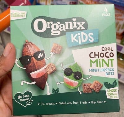 Cool choco mint mini flapjack bites