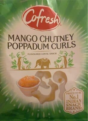Mango chutney poppadum curls