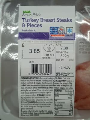 Turkey Breast Steaks & Pieces