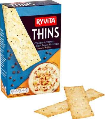 Thins Cheddar & Cracked Black Pepper Flatbreads