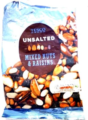 unsalted mixed nuts & raisins