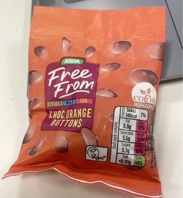Free from choc orange buttons