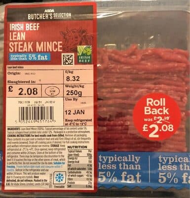 Irish Beef Lean Steak Mince