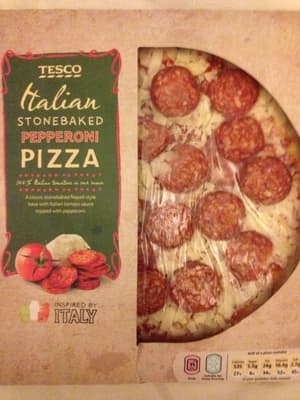 Italian stonebacked pepperoni pizza