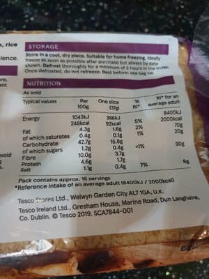 Tesco Free From Sliced White Bread