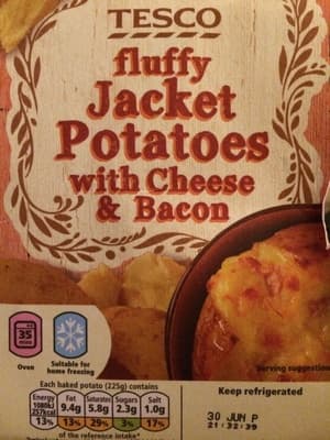 Fluffy Jacket Potatoes with Cheese and Bacon