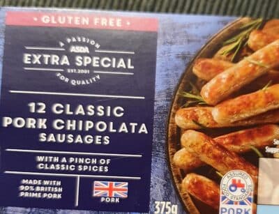 Classic pork chipolata sausages gluten free extra special