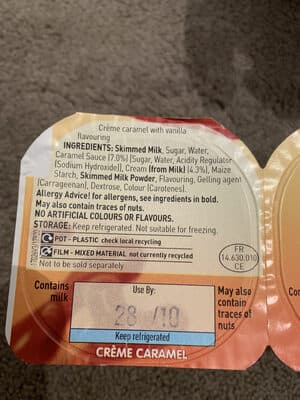 Crème Caramel with Vanilla Flavouring