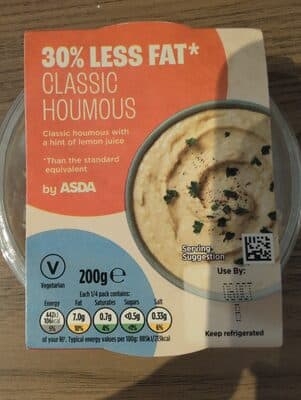Asda 30% less fat houmous