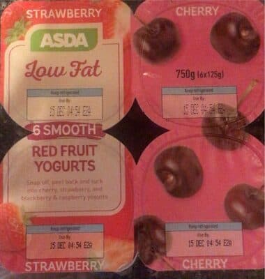 Low fat red fruit yogurts