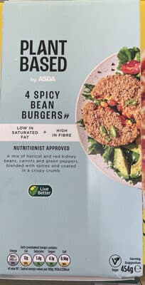 ASDA Plant Based Vegan Spicy Bean Burgers