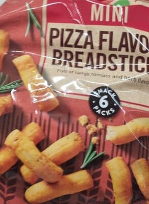 Mini pizza flavour bread sticks